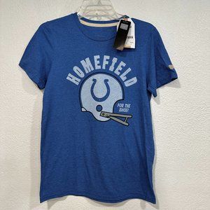 NWT Mens Indianapolis Colts NFL Homefield Tee Football Helmet Blue Short Sleeves